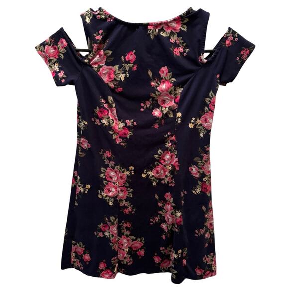 Beautees Unicorn Kids Dress-Navy and Pink Sequins Cold Shoulder Sz 10 Girls - Picture 5 of 5